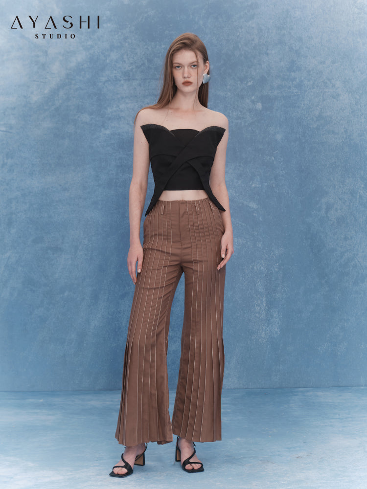 Brown Pleated trousers