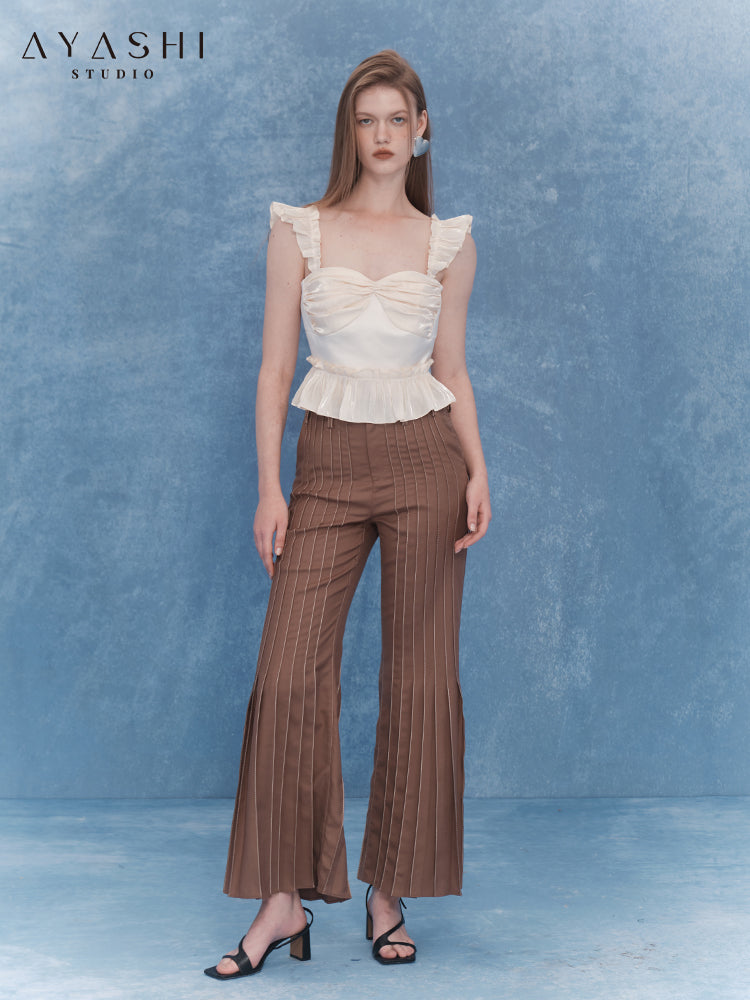 Brown Pleated trousers