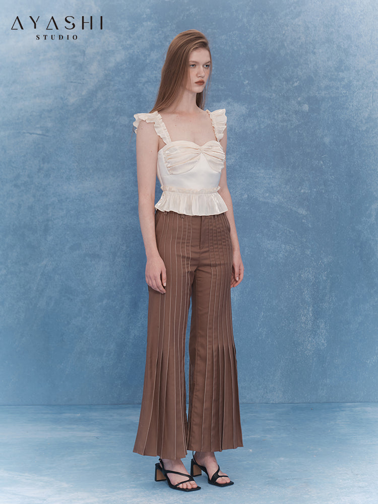 Brown Pleated trousers