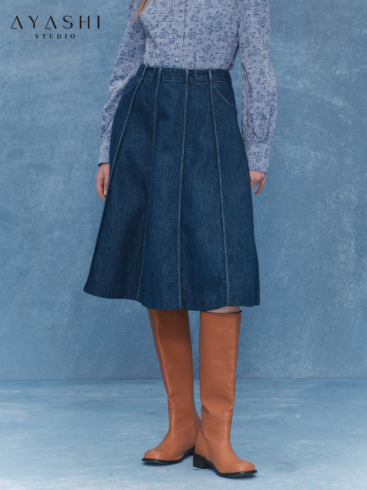 Bule Bonded denim skirt