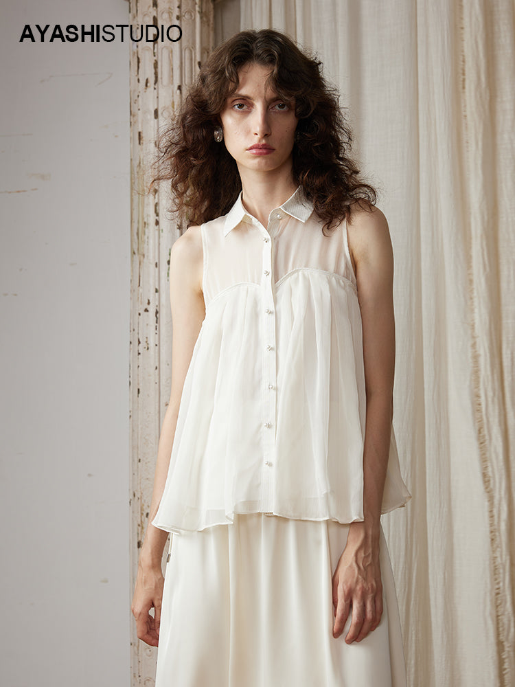 Chiffon Loose sleeveless shirt