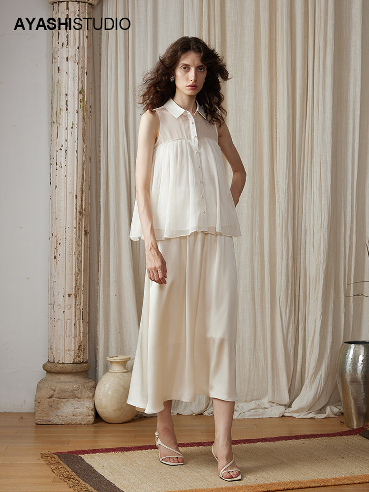 Chiffon Loose sleeveless shirt