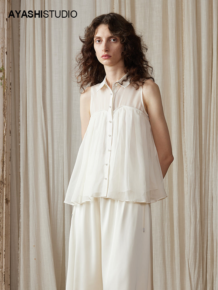 Chiffon Loose sleeveless shirt