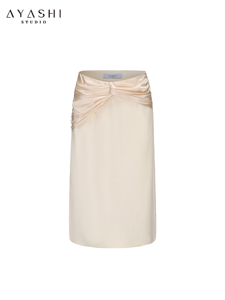 Beige Twisted Skirt