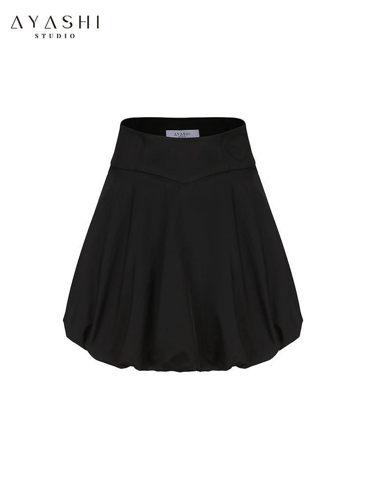 Black  Flower bud Fluffy skirt