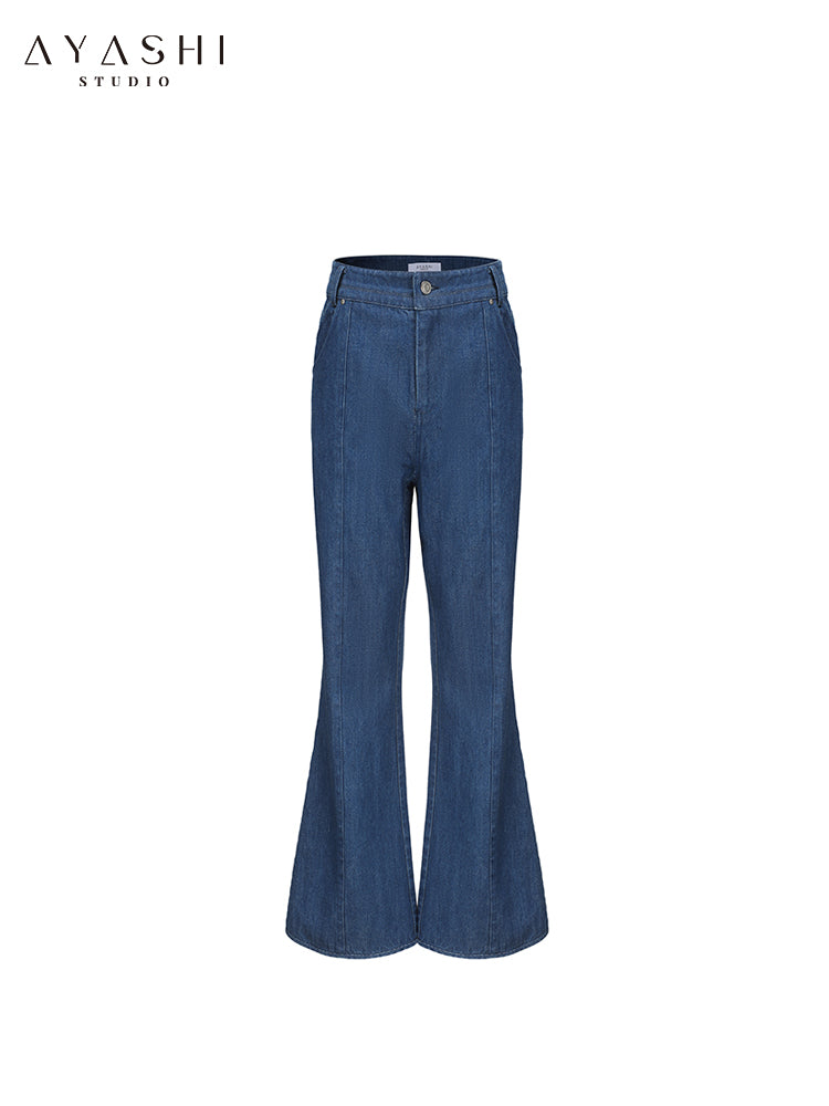 Vintage Style Blue Flared Jeans