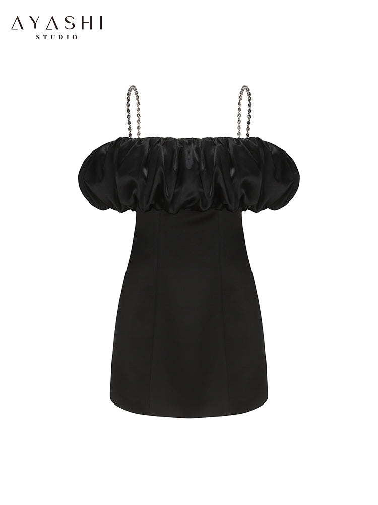 Black Off Shoulder Strap Dress