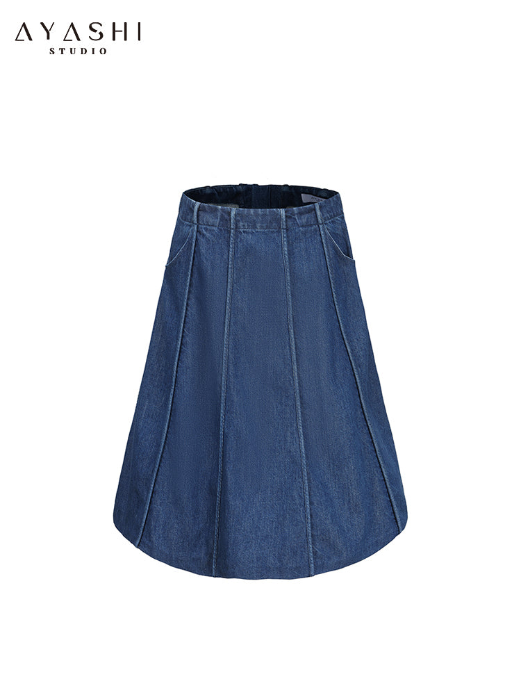 Bule Bonded denim skirt