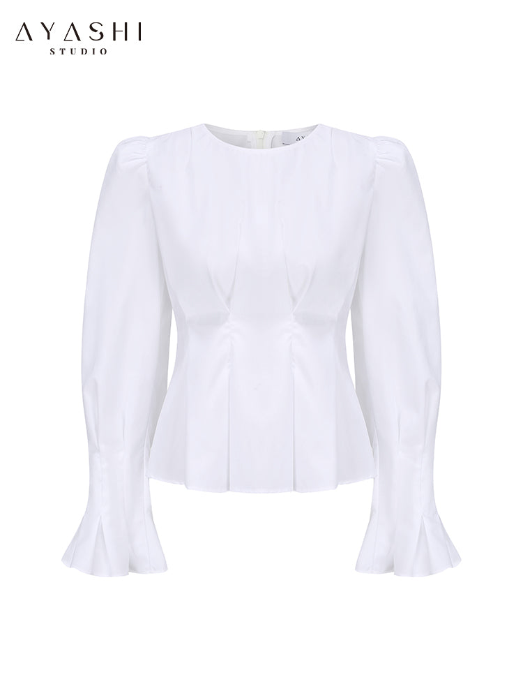 Vintage Style White Royal Sleeve Shirt