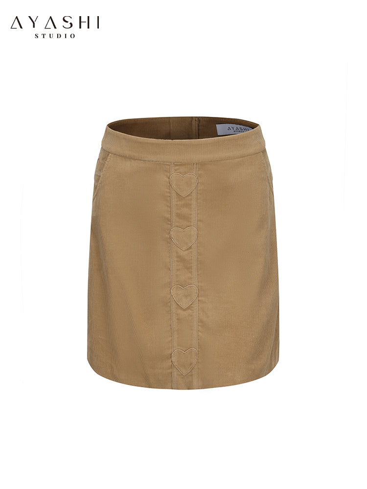 Brown Corduroy Skirt