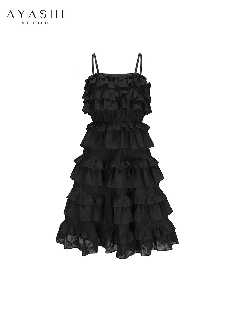 Black Slip Cake Dress